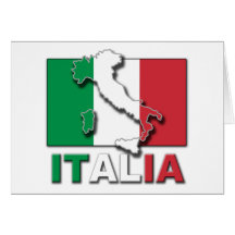 Tierra de la bandera de Italia Tarjeton