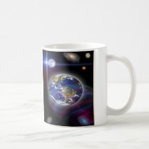tierra de la taza de la ciencia ficción del espaci