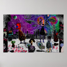 Tierra de los robots humanos Hearted quebrados del Poster