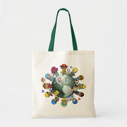 Tierra del planeta del amor: Una para la paz Bolsas Lienzo