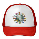 Tierra del planeta del amor: Una para la paz Gorros Bordados