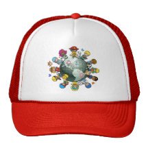 Tierra del planeta del amor: Una para la paz Gorros Bordados