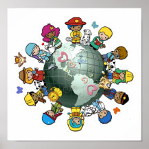 Tierra del planeta del amor: Una para la paz Posters