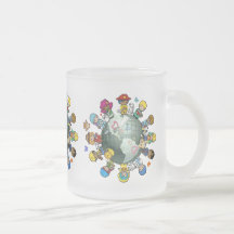 Tierra del planeta del amor: Una para la paz Tazas De Café