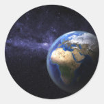 Tierra en espacio pegatina