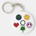 Tierra, flor, paz, árbol, amor, llavero de Obama