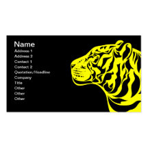 Tigre amarillo plantilla de tarjeta personal