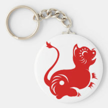 TIGRE CHINO DEL ZODIACO PAPERCUT ILUSTRADO LLAVERO