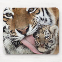 Tigre de bebé que tiene un baño tapete de raton