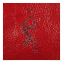 Tigre de cuero rojo arte fotografico
