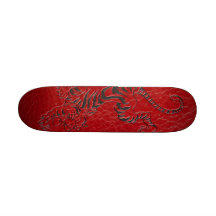 Tigre de cuero rojo monopatin personalizado