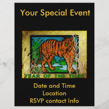 Tigre de oro tarjeta publicitaria