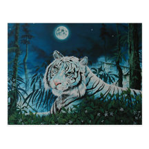 Tigre del claro de luna tarjetas postales