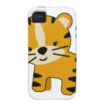 Tigre del dibujo animado de la niña iPhone 4/4S carcasa