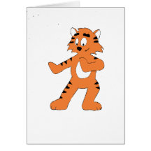Tigre del karate del dibujo animado tarjetón