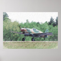 Tigre del vuelo - dibujo P-40 Impresiones