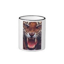 tigre enojado tazas de café