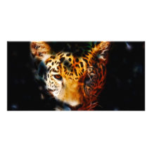 Tigre que emerge plantilla para tarjeta de foto