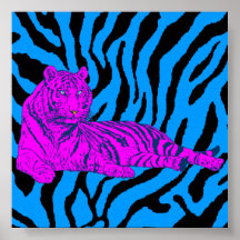 Tigre retro del salón del tigre 80s de Corey Poster