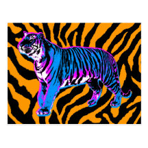 TIGRE SALVAJE del VINTAGE RETRO de los años 80 del Postales
