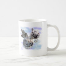 Tigres blancos tazas de café