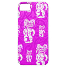 Tiki cortó rosa GoGo iPhone 5 Case-Mate Fundas