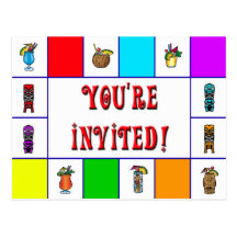Tiki retro invita postales
