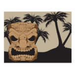 Tiki travieso que talla la postal