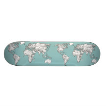 Tinta de la turquesa de la tierra tablas de skate