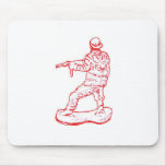 Tinta plástica del rojo del soldado alfombrilla de ratón