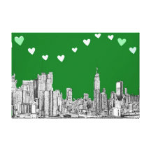 tinta verde NYC Lienzo Envuelto Para Galerias