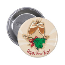 Tintineo de Champán de la Feliz Año Nuevo Pins