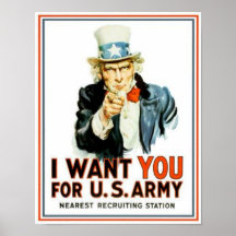 Tío Sam del vintage le quiero ejército Posters