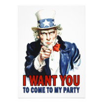 Tío Sam - LE QUIERO - invitación del fiesta invitaciones