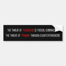 Tiranía del Contador-Terrorismo Pegatina De Parachoque