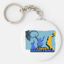 ¡Tiro de ILoveBasketball él abajo! Llavero Personalizado