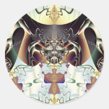 TIRO RÁPIDO - arte del fractal Etiquetas Redondas