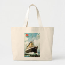 Titánico en el mar bolsa lienzo