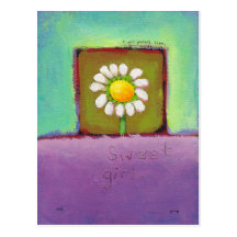 Titulado: Chica dulce - el cuidar de la flor los p Tarjetas Postales