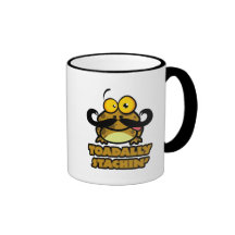 toadally sapo divertido del stachin con un bigote taza