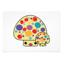 Toadstools manchados lindos coloridos de la seta d comunicados personalizados
