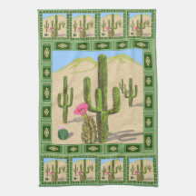 Toalla de cocina del cactus del desierto