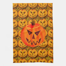 Toallas de cocina malvadas de la Jack-O-Linterna