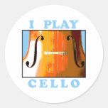 Toco el violoncelo pegatina redonda