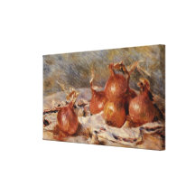 Todavía de Renoir la vida con las cebollas (1881) Lona Estirada Galerias