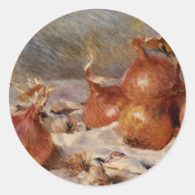 Todavía de Renoir la vida con las cebollas (1881) Etiqueta