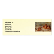 Todavía de Renoir la vida con las cebollas (1881) Plantillas De Tarjetas De Visita