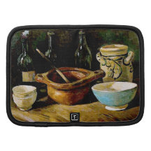 Todavía de Van Gogh vida con loza de barro y botel Planificador