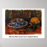 Todavía vida con la taza de Pierre-Auguste Renoir Posters