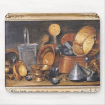 Todavía vida con los utensilios de la cocina alfombrilla de ratón